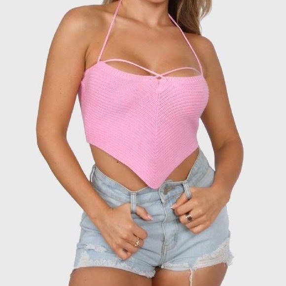 Rumi Crochet Top Pink