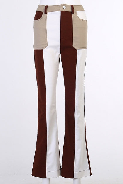 Frances Patchwork Flared Jeans