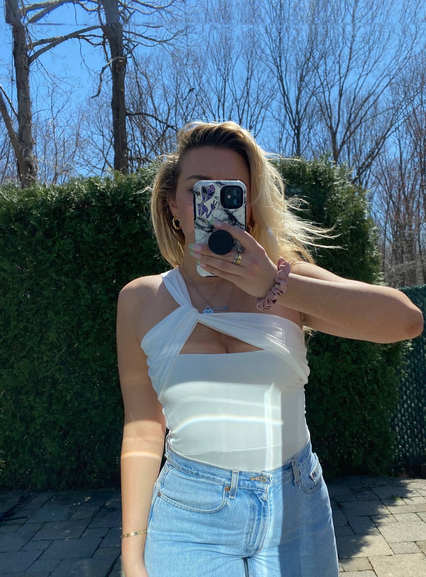 Bea Reversible Bodysuit White