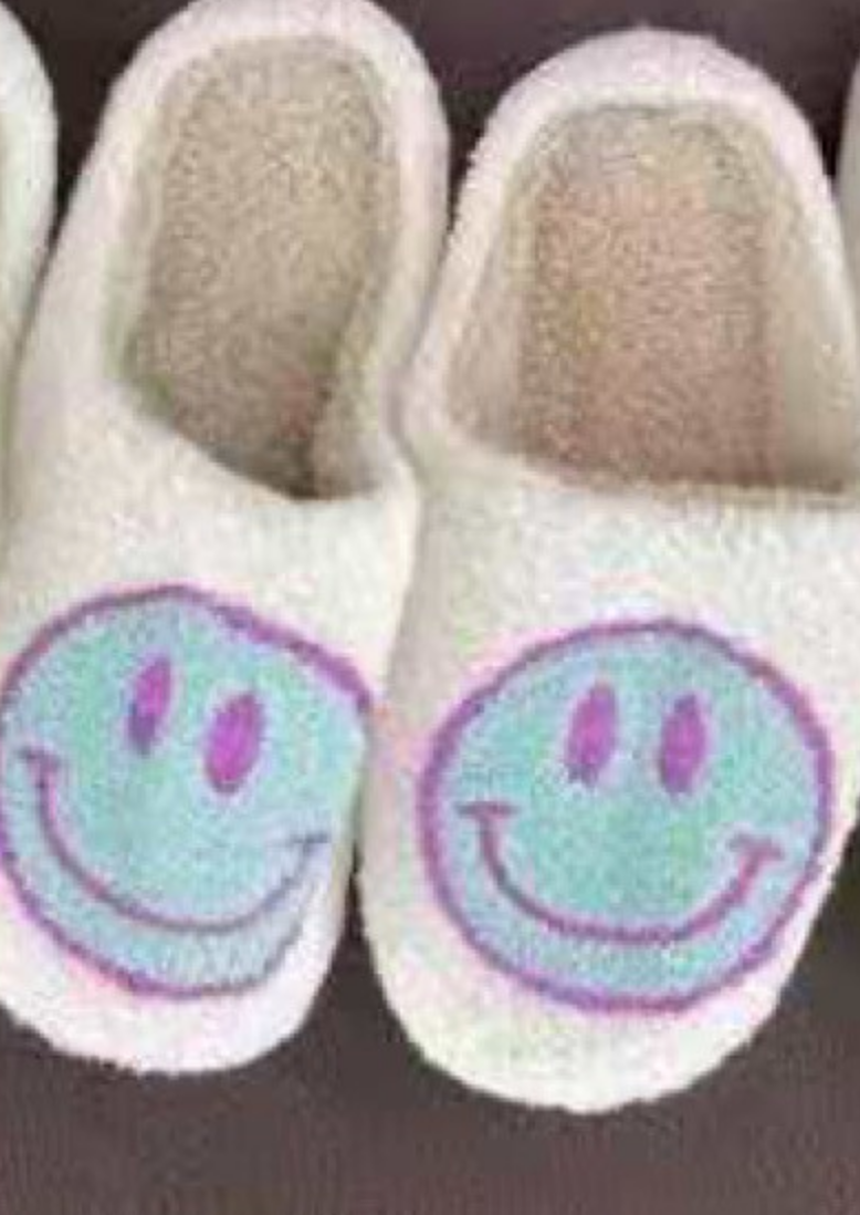 Smiley Slippers Teal