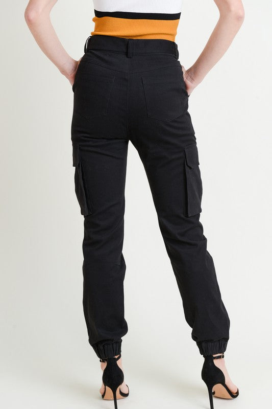 Hailey Cargo Jogger Pants Black