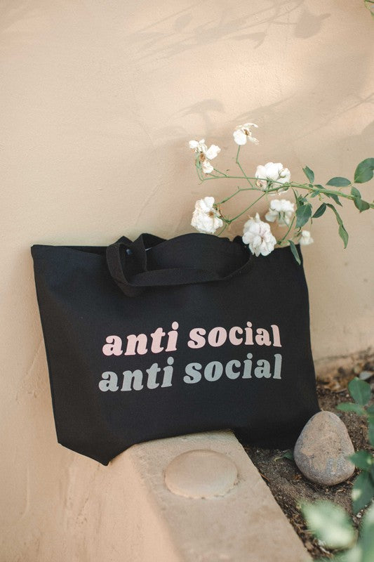 Anti-Social Canvas Tote