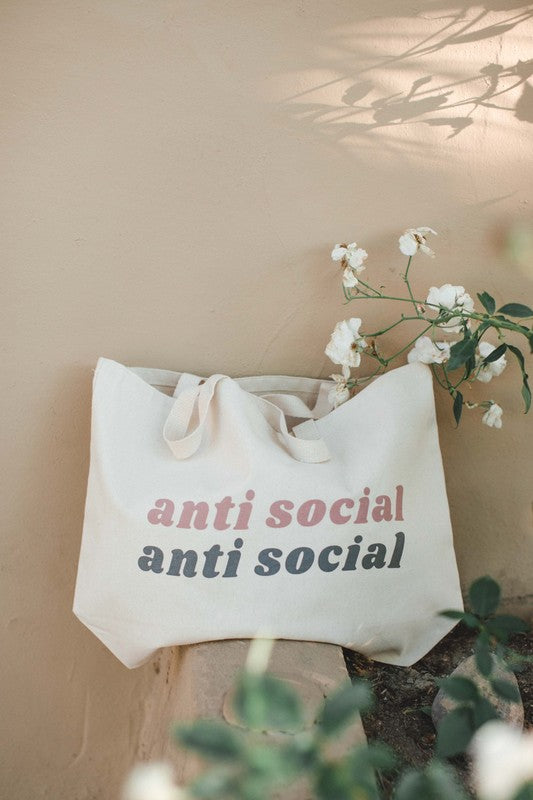Anti-Social Canvas Tote