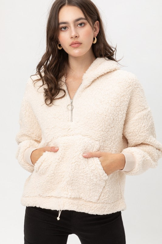 Sophie Sherpa Half Zip Hoodie