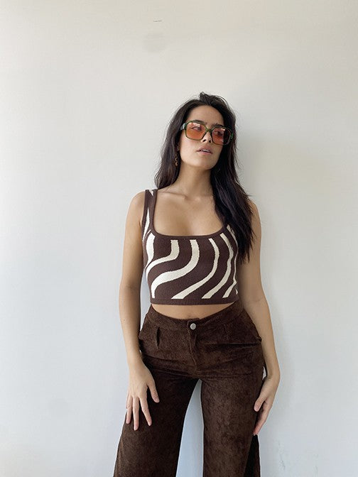 Jourdana Sweater Top Brown