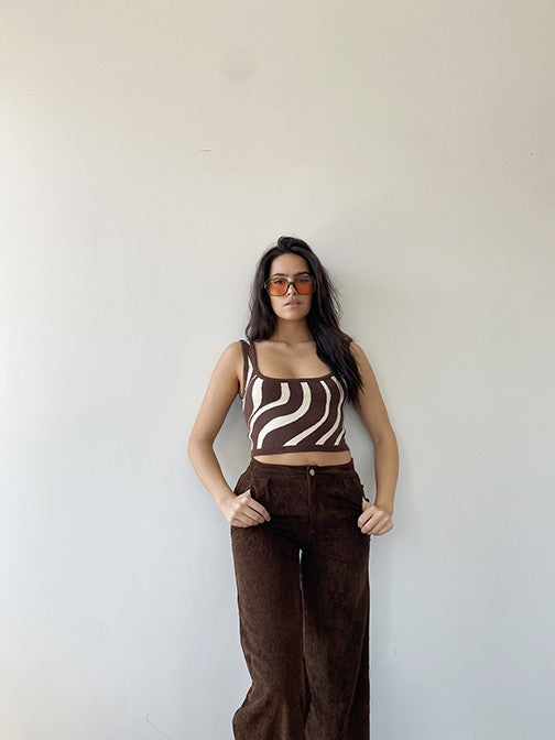Jourdana Sweater Top Brown