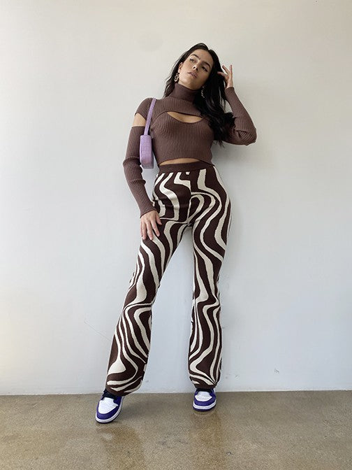 Jourdana Sweater Pants Brown