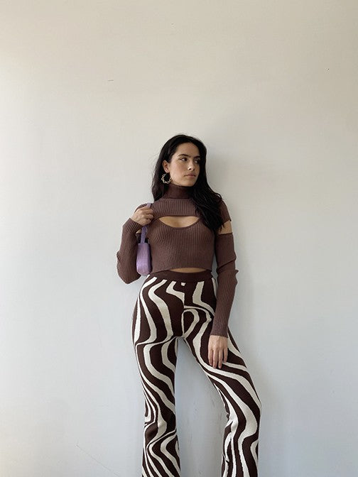Jourdana Sweater Pants Brown