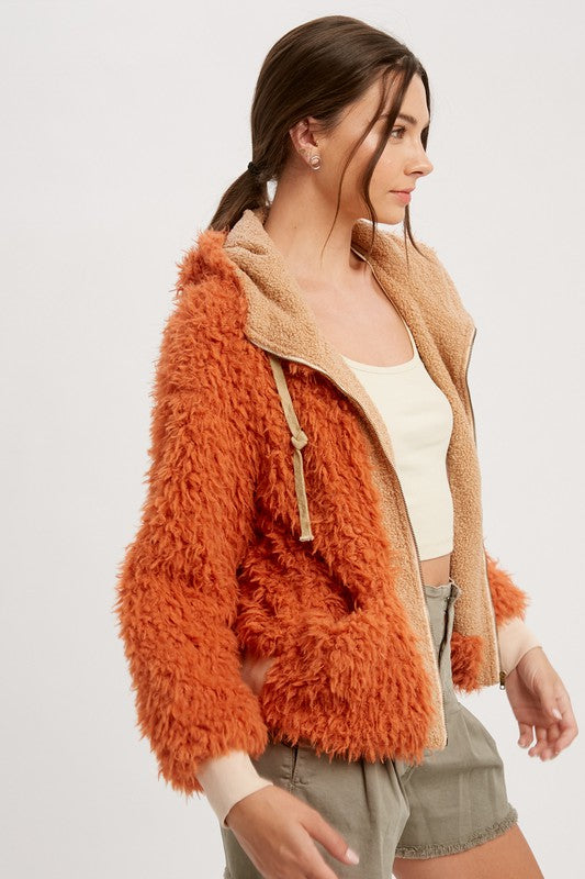Shaggy Fur Hoodie Jacket
