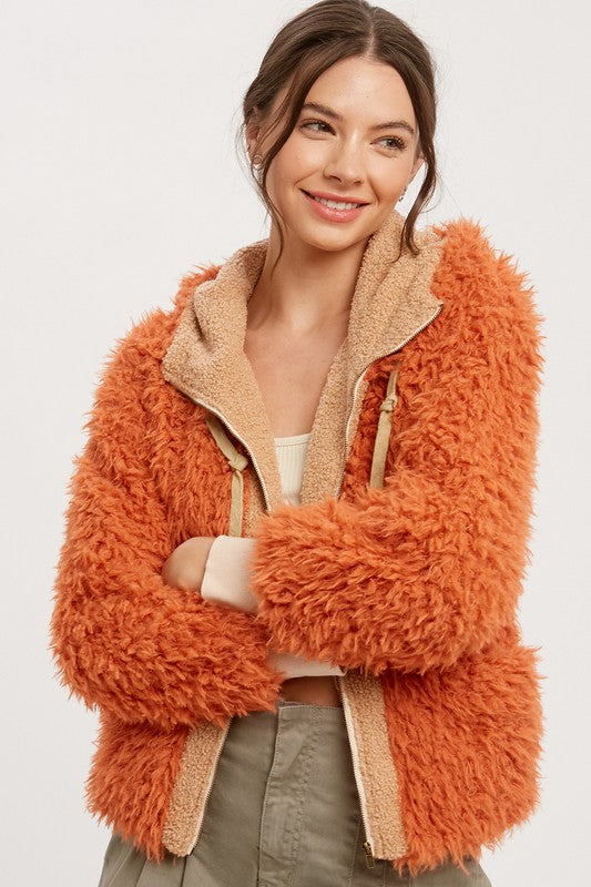 Shaggy Fur Hoodie Jacket