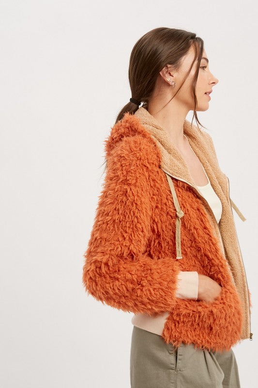 Shaggy Fur Hoodie Jacket