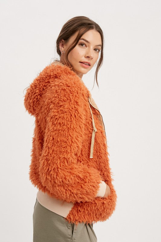 Shaggy Fur Hoodie Jacket