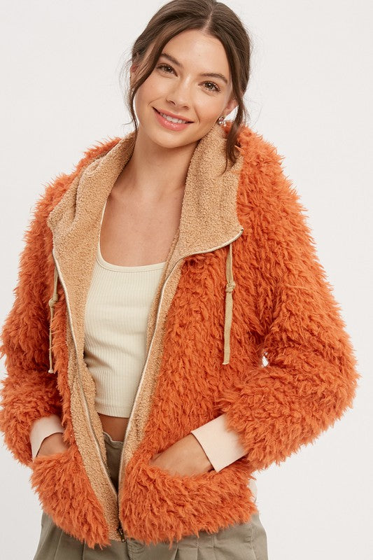 Shaggy Fur Hoodie Jacket