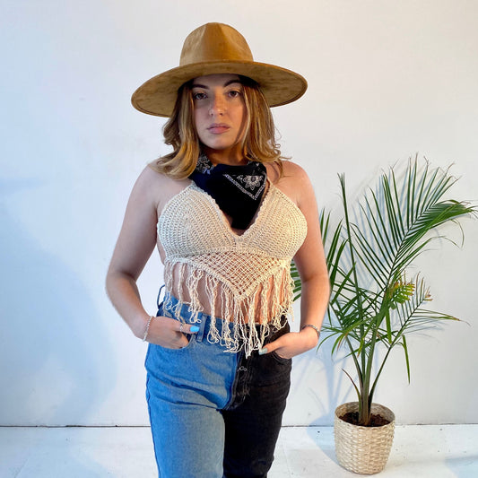 Sailor Crochet Top Cream