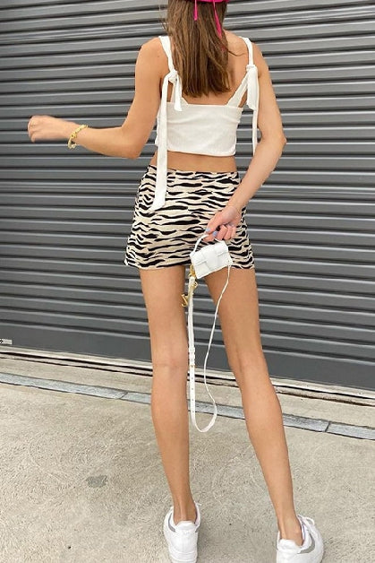 Joanie Zebra Skirt Brown