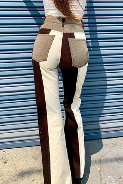 Frances Patchwork Flared Jeans