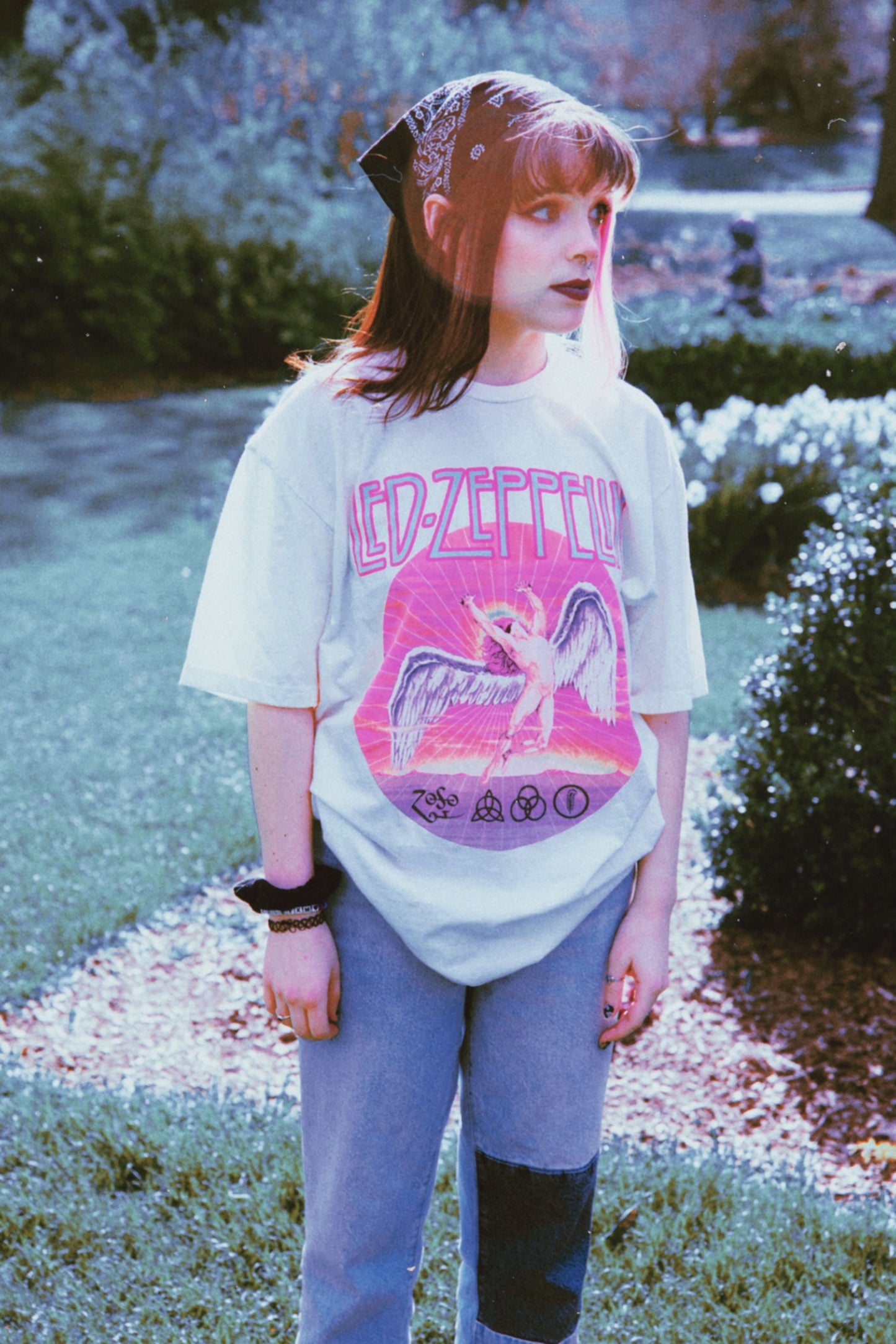 Led Zeppelin Swan Song Boyfriend Tee