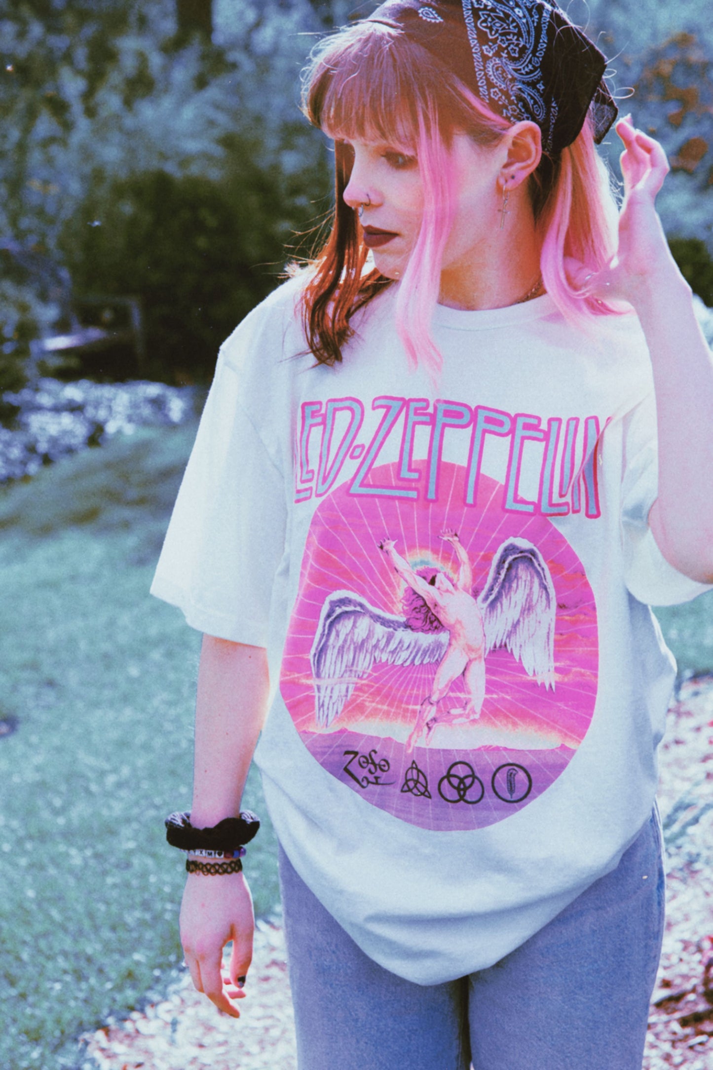 Led Zeppelin Swan Song Boyfriend Tee