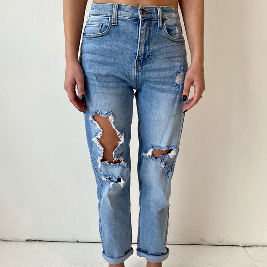 Jordyn Boyfriend Jeans Light Stone