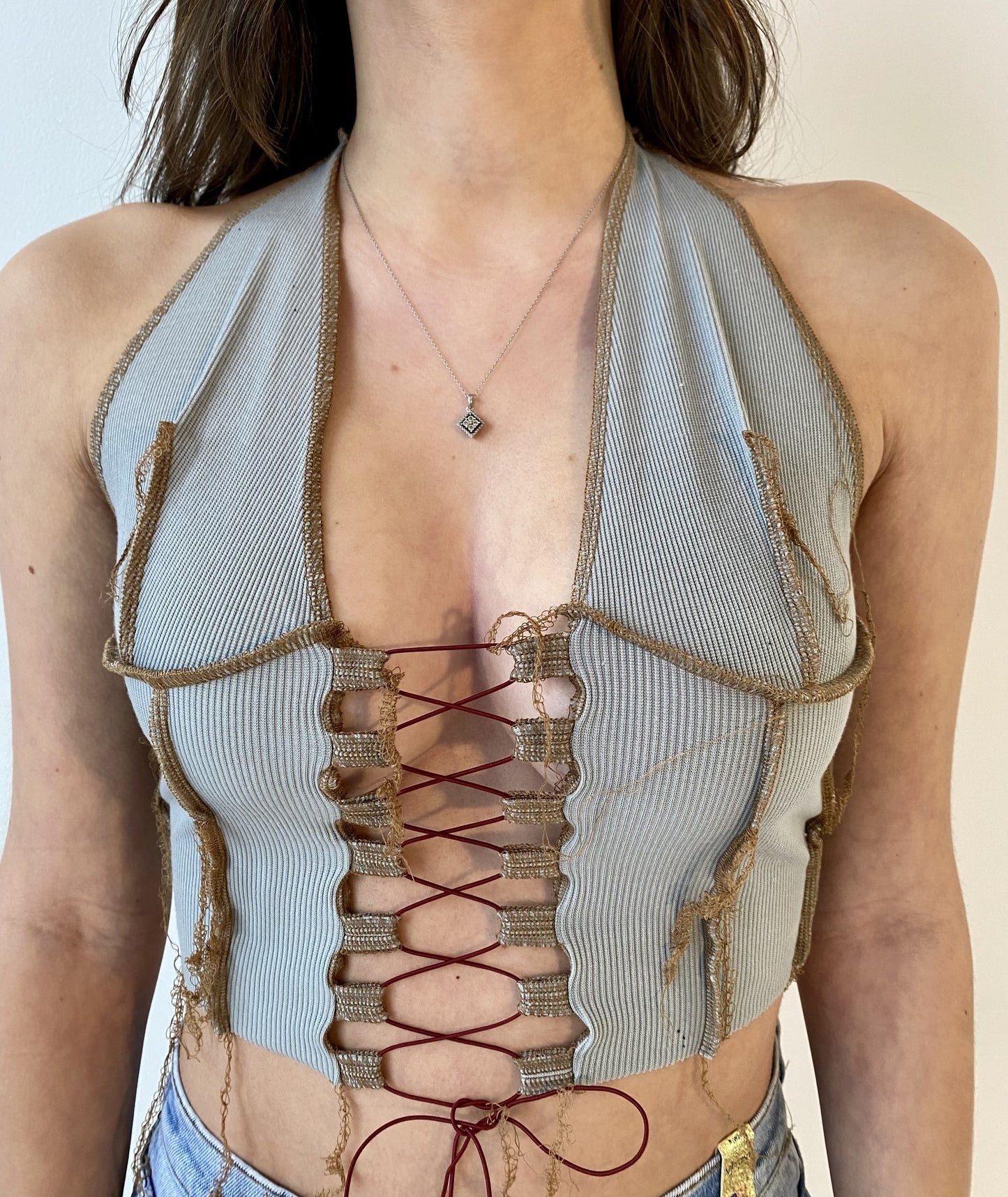 Elora Halter Top Grey