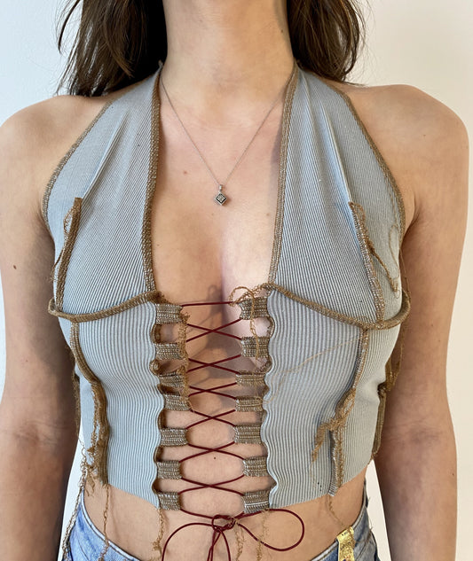 Elora Halter Top Grey