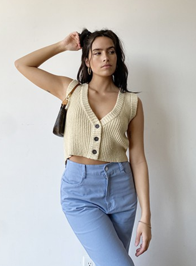 Stella Mini Sweater Vest Taupe