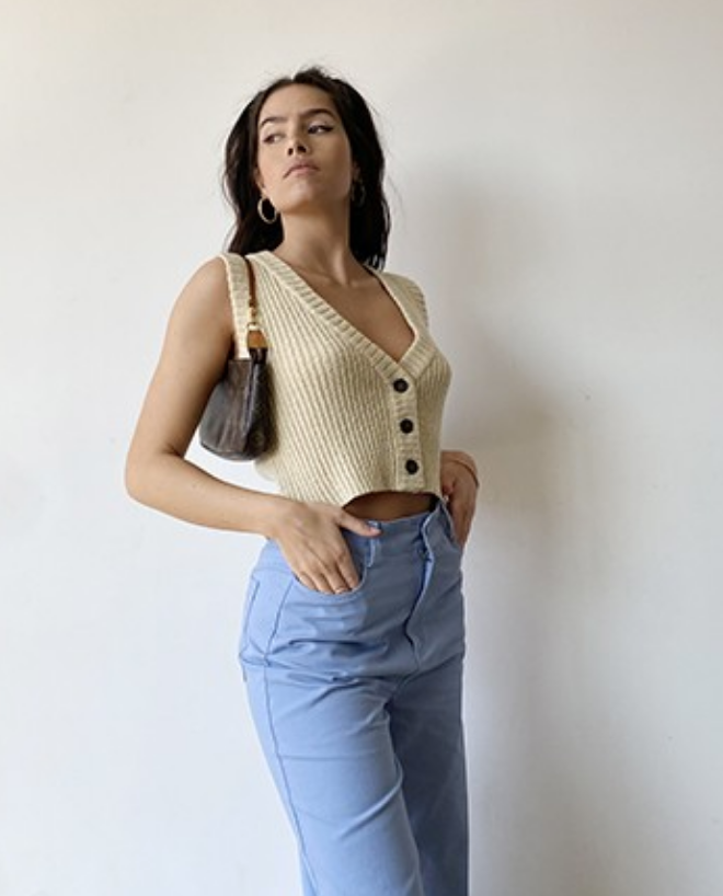 Stella Mini Sweater Vest Taupe